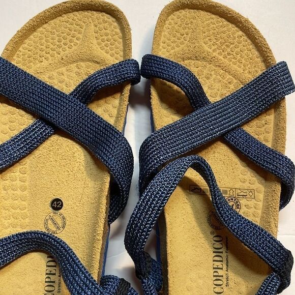 Arcopedico Santana Strappy Knit Blue Cork Sandals Size EUR 42 US 10 - Picture 5 of 7